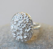 Image of MODERNIST RING - Sterling silver ring. Flower garden.
