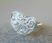 Image of MODERNIST RING - Sterling silver ring. Heart with rounds.