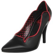 Image of T.U.K Women's Black Pump w/ Red Trim