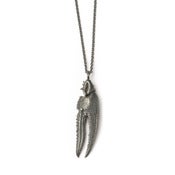Image of oxidized silver crayfish claw on 28" cable chain (P31sil28)