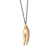 Image of brass crayfish claw on 28" cable chain (P31bra28)