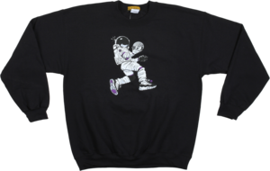 Image of ASTRODUNK CONCORD CREWNECK SWEATSHIRT | BLACK / WHITE / CONCORD PURPLE