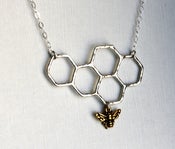 Image of Honeycomb Necklace on Sterling Chain