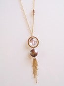 Image of Ametrine, Freshwater Coin Pearl, 14K Gold-Fill Tassle Necklace - One-of-a-Kind (F759)