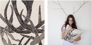 Image of antler cushion cover