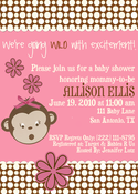 Image of Miss Monkey Shower Invitation