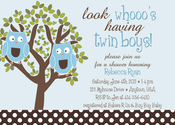 Image of Owly Twins Shower Invitation
