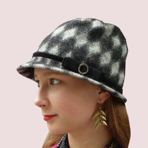 Image of Chess Master's Cloche in Grey Felted Wool Knit
