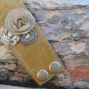 Image of Leather Cufflette~Copper, Gun Metal & Antique Gold