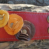Image of Leather Cufflette ~ Rouge & Autumn 