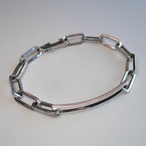 Image of Sterling Silver Open ID Bracelet with Handmade Clasp