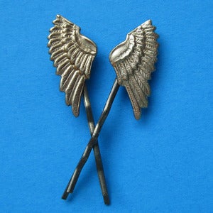 Image of Vintage Brass Angel Wing Hairclips