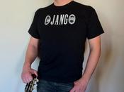 Image of Distressed "DJANGO" Gypsy Jazz Black T-Shirt