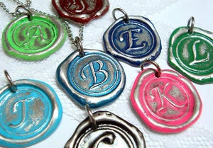 Image of MINI Your Choice of Color Wax Seal Pendant By Ritzy Misfit