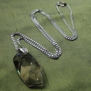Image of Large Smokey Swarovski Crystal Necklace