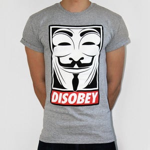 Image of Grey Disobey Project V for Vendetta Tee