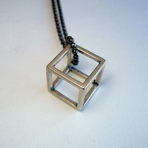 Image of Sterling Silver Cube Pendant<br/ ><br/ ><br/ >