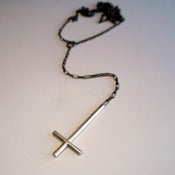 Image of Sterling Silver Upside Down Cross Rosary<br/ ><br/ >