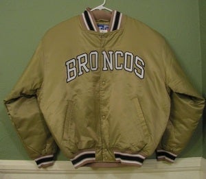 Image of DEADSTOCK VINTAGE DENVER BRONCOS STARTER "SAMPLE" SATIN JACKET