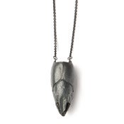 Image of oxidized silver crayfish torso on 28" cable chain (P34sil28)