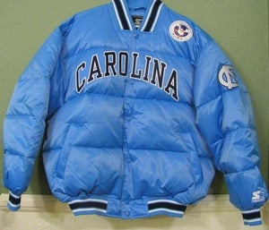 Image of DEADSTOCK VINTAGE NORTH CAROLINA TARHEELS "SAMPLE" DOWN JACKET COAT