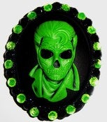Image of Green Sugar Skull Skelvis Ring