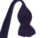 Image of raw silk bow tie in deep purple