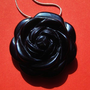 Image of Semi Prescious Single Rose Necklace (various colours)