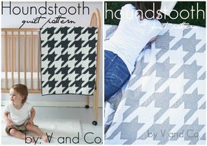 Image of houndstooth quilt PAPER PATTERN (baby and larger versions included)