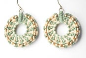Image of Beaded Macrame Hoop Earrings
