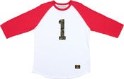 Image of TIGER CAMO BASEBALL SHIRT | White / Red