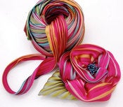 Image of silk shibori ribbon flower broach kit