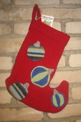 Image of Red Stockings with Ornaments