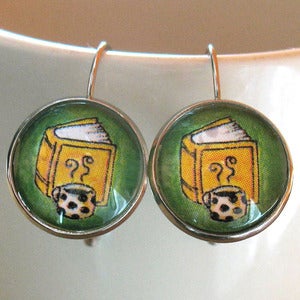 Image of Book Earrings with Polka Dot Mug