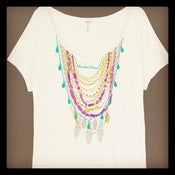 Image of White "Gypsy Girl" Flowy Necklace TEE