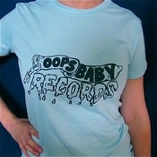 Image of Women's Oops Baby Records Logo T-Shirt (baby blue)
