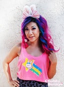 Image of Shooting Star Bunny Oversized Tank Top (Neon Pink)
