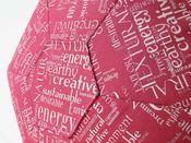 Image of 'Muse' Design Floor Cushion - Stone on Berry