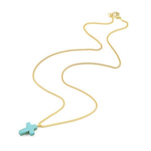 Image of WAS £10 - Lotty. Turquoise Cross Necklace