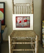 Image of Red Birds on a Wire Signed Print with Mat "Let it Be"
