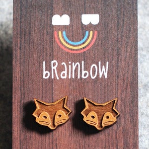 Image of Wooden Fox Earring