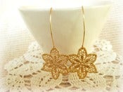 Image of Gold Flower Lace Earrings