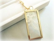 Image of Gold Long Lace in Frame Necklace 