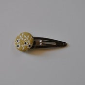 Image of Barrette "Clic-Clac" en Tissu Joli, gros bouton 