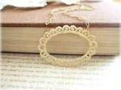 Image of Gold Oval Lace Necklace 