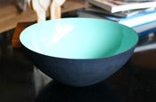 Image of Large vintage turquoise enameled 'Krenit' bowl by Herbert Krenchel for Torben Orskov (Den) c1950/60