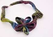 Image of wired silk shibori necklace and flower instructions only