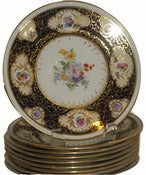 Image of Antique Hand Painted Paragon Porcelain Salad Plate Set of 8 NR 