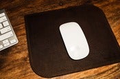 Image of Leather Mouse pad - Reversible Dark Chestnut and Whiskey