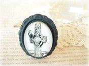 Image of Blackbird on Celtic Cross Cuff in Silver